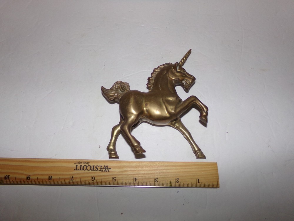 unicorn figure brass solid very nice piece