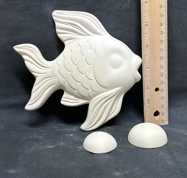 *Ceramic Bisque Fish With Bubbles Ready to Paint*