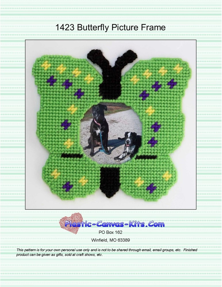 Butterfly Picture Frame-Plastic Canvas Pattern or Kit