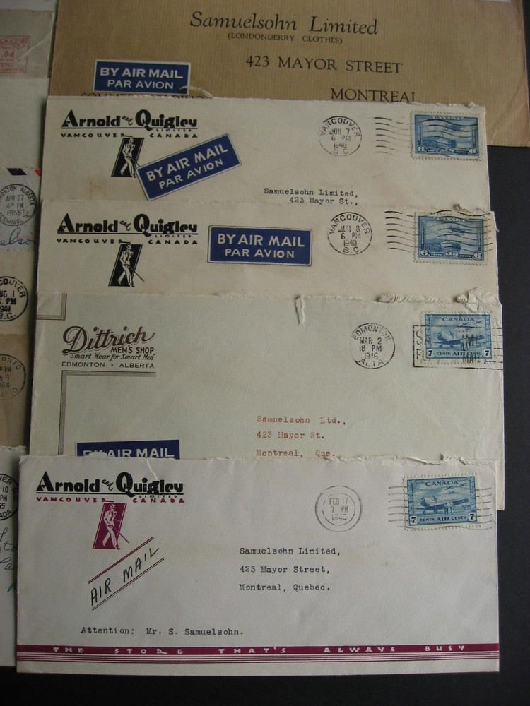 Canada advertising covers 22 mens wear related, duplicates, mixed condition