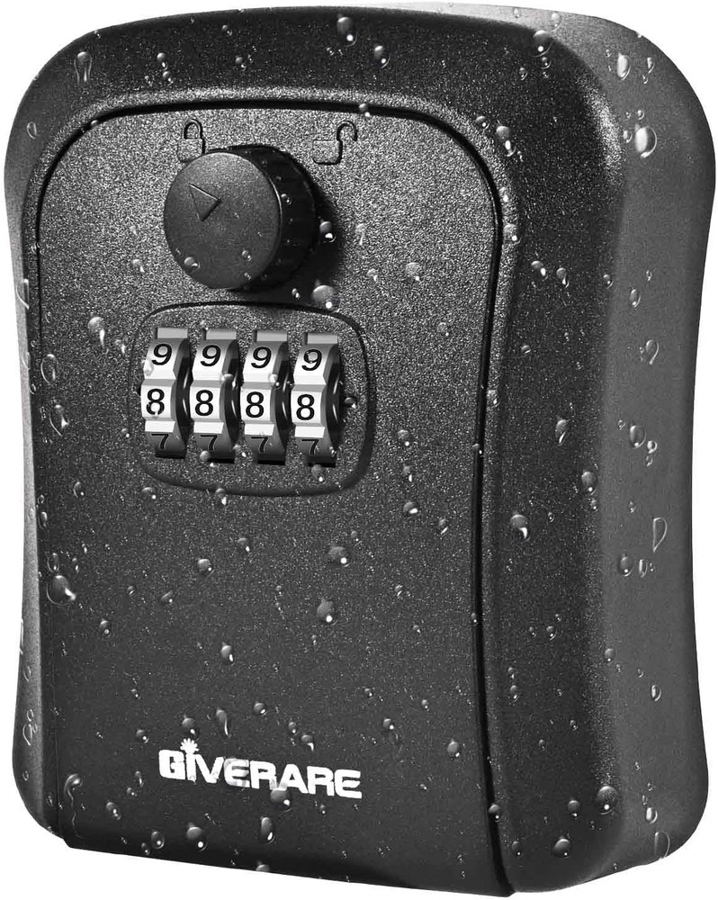 Key Lock Box 4 Digit Combination Safe Outdoor Waterproof Wall Mount Storage