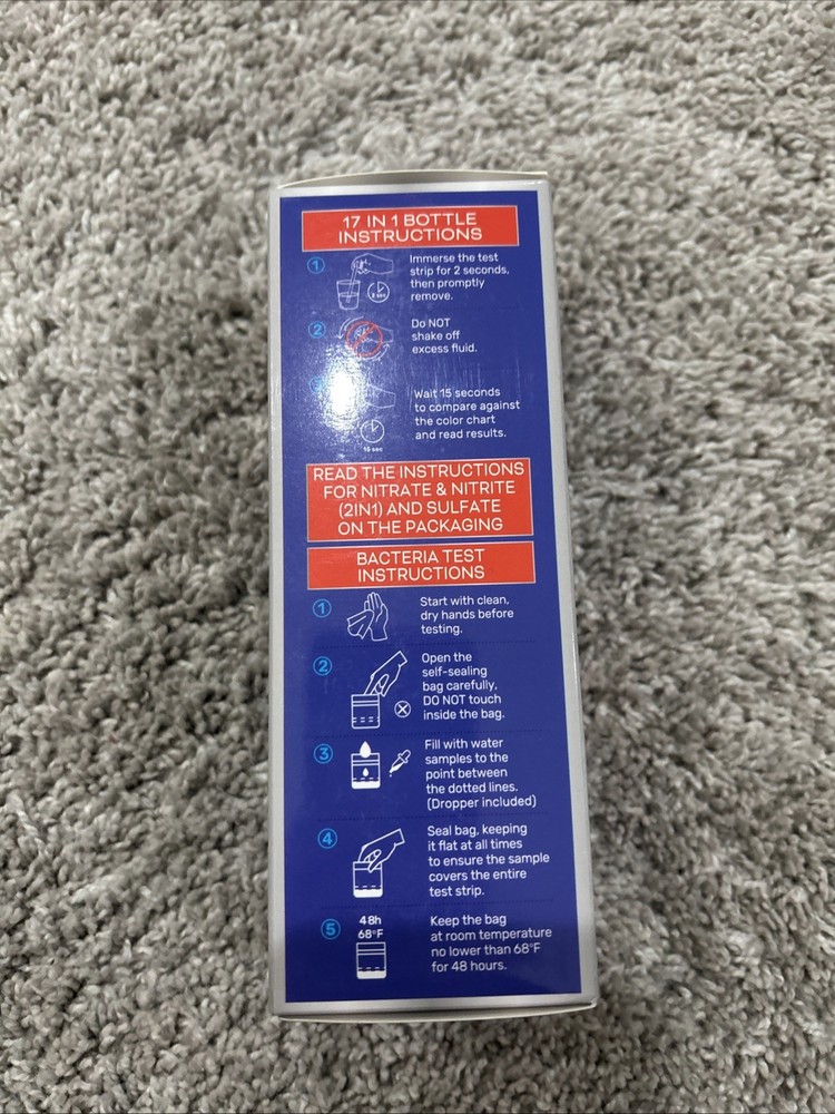 21 Parameters Drinking Water Testing Kit 120 Test Strips + 2 Bacteria Tests