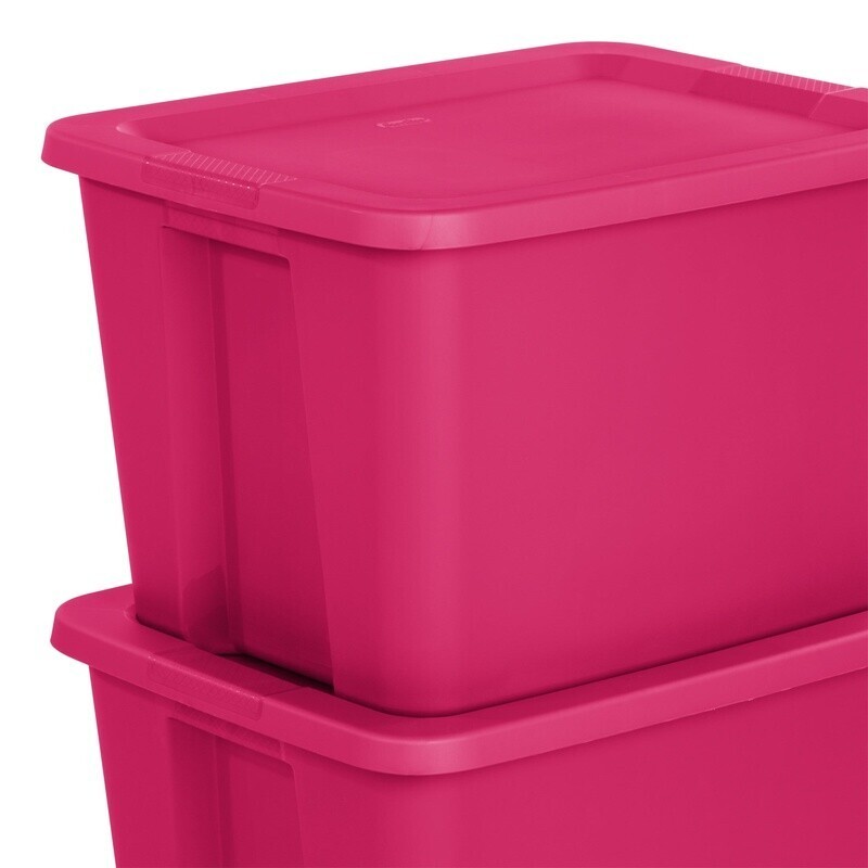 Large Storage Bin Snap-On Lid Stackable Plastic Container 18 Gallon Pack of 8 US