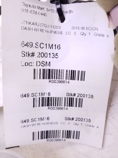 16 SCION IM DASH WIRE HARNESS
