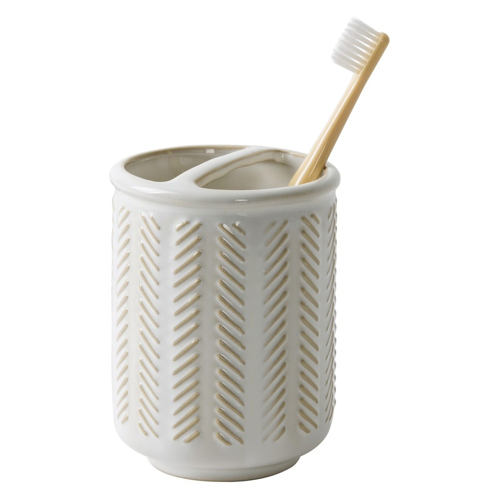 Reactive Glazed Textured Ceramic Toothbrush Holder Storing Toothpaste Bathroom