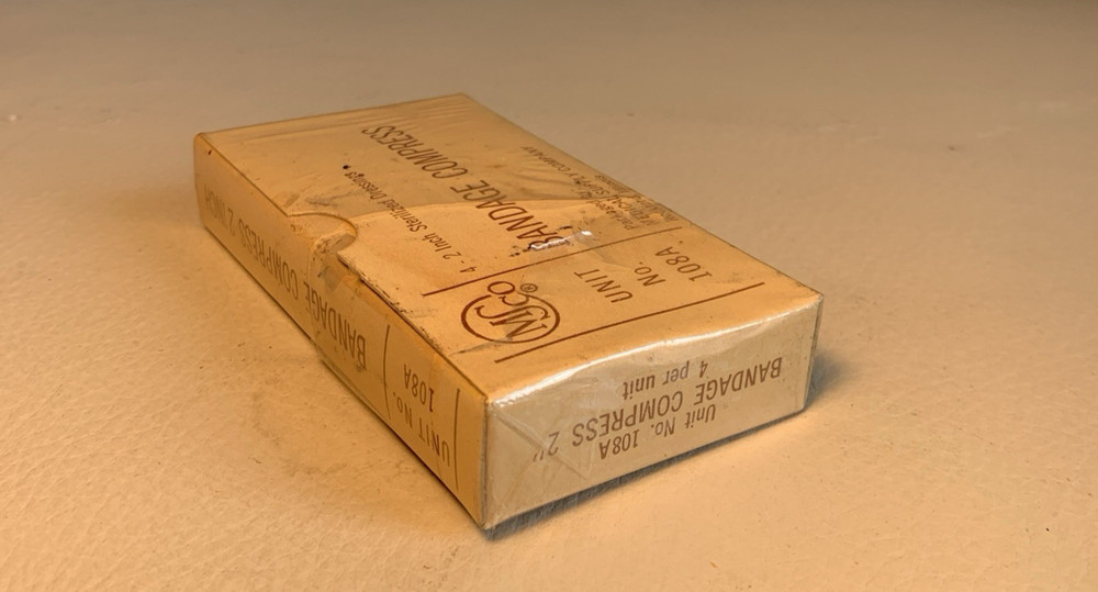 WWII MSCO Eye Dressing Packet, 2 Bandage Compress, Triangular & Adhesive Bandage