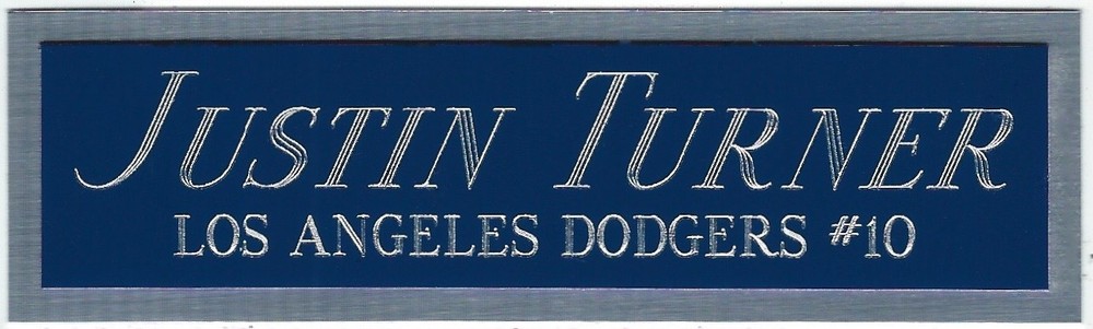JUSTIN TURNER DODGERS NAMEPLATE AUTOGRAPHED Signed Baseball Display cube CASE