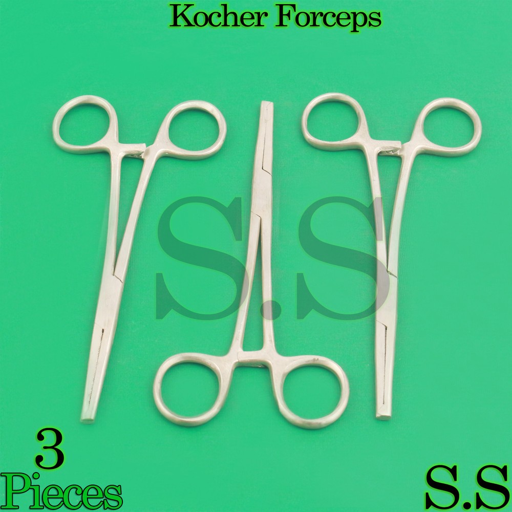 3 Kocher Hemostat Forceps Str 6" New Surgical Instruments