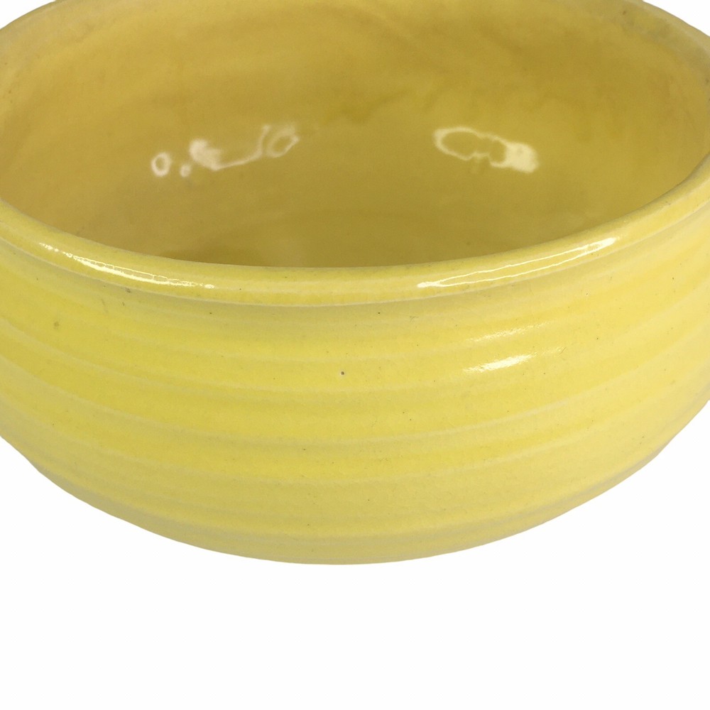 Vintage 8" Brush Pottery Bowl Yellow Beehive pattern Planter