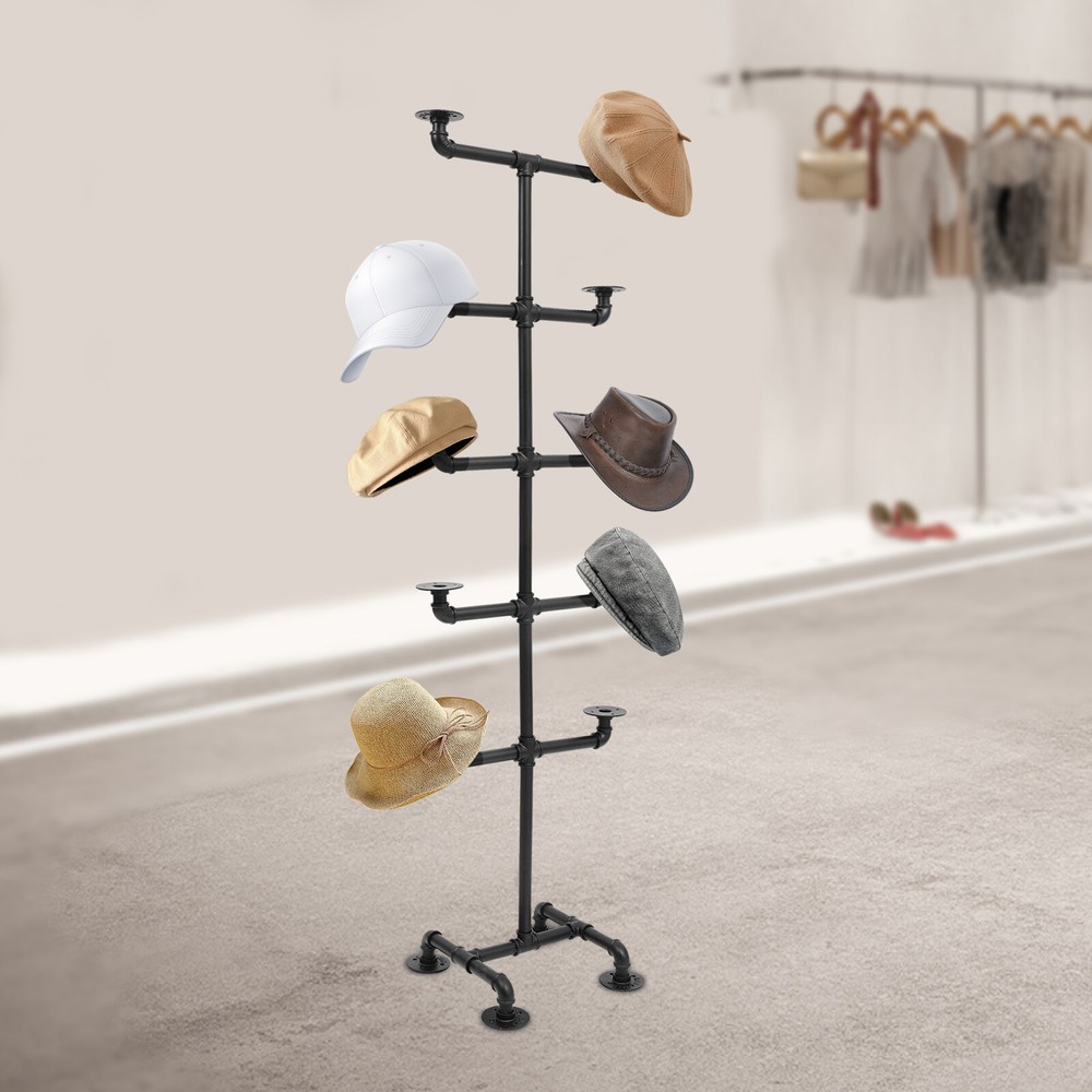Black Industrial Style Hat Stand Hat Storage Display Holder Hat Display Rack