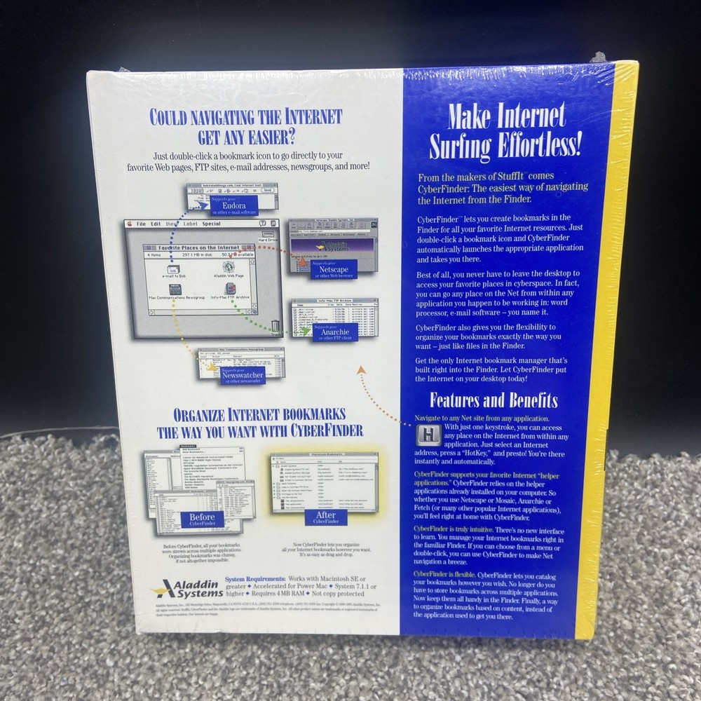 CyberFinder For Macintosh Computers Aladdin Systems Internet Navigation