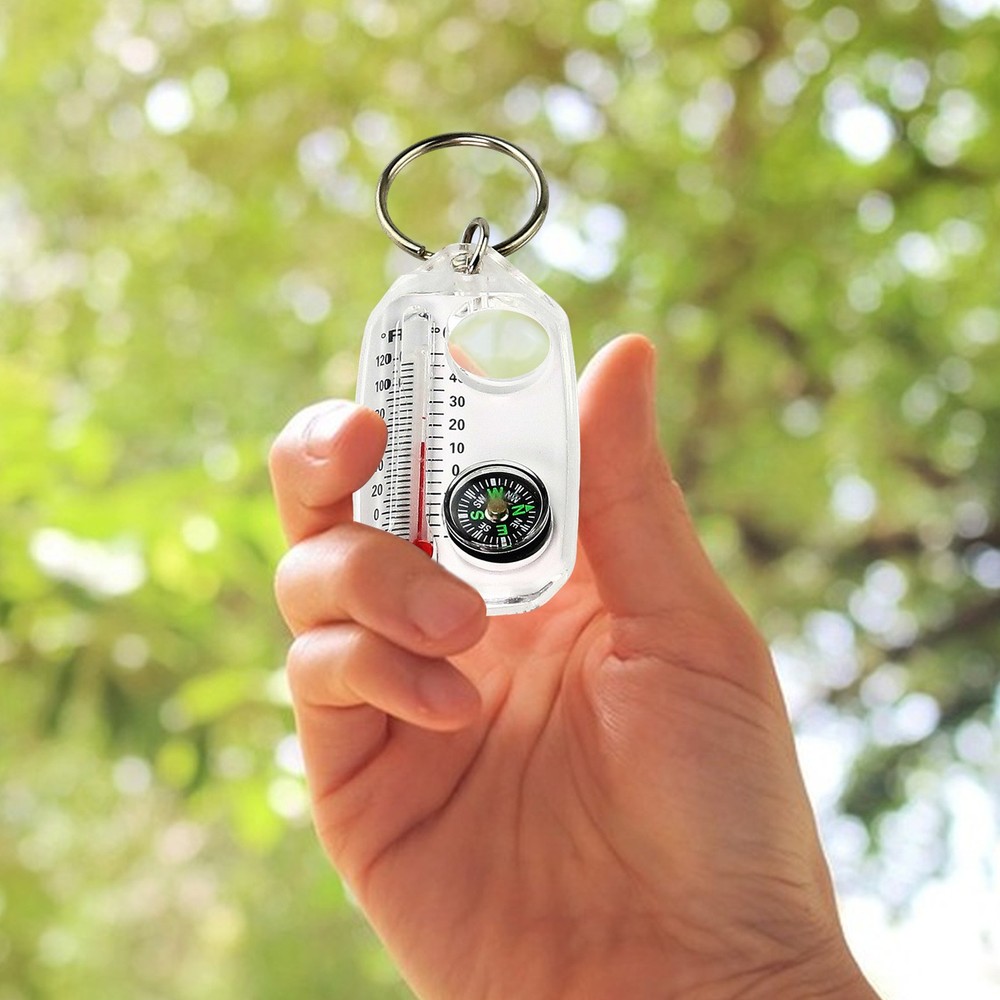 Keychain Compass Thermometer Camping Skiing Hiking pretty good