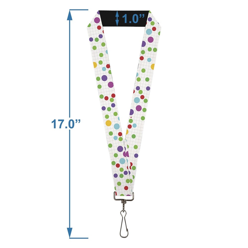 Mens Lanyard-Dots, Multicolor, Standard