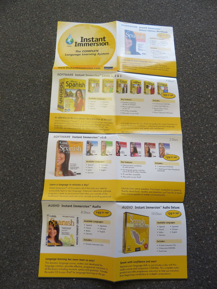 Instant Immersion Spanish Levels 1, 2, 3 Computer Software PC/MAC (9 Discs,2009)