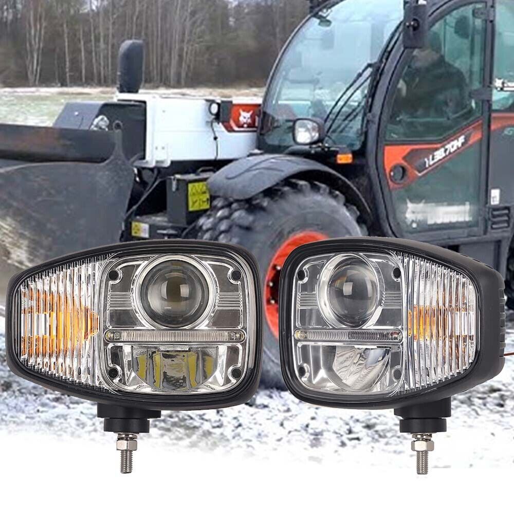 2PCS LED Headlight For JCB Telehandler Loader Loadall bobcat Wired Bobcat Loader