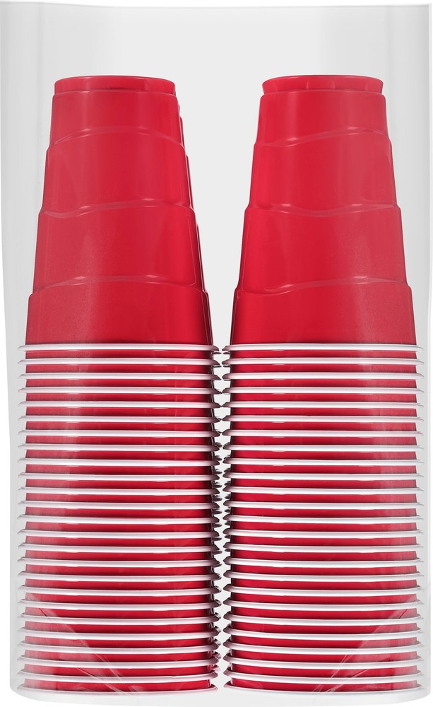 Great Value Everyday Disposable Plastic Party Cups, Red, 18 oz, 100 Count