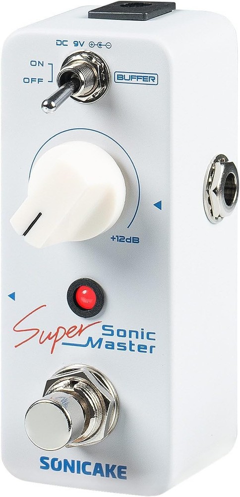 Guitar Effects Pedal: Sonic Super Master Clean Boost with Adjustable +12dB Gain