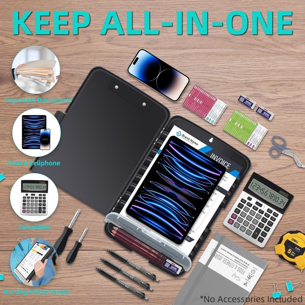 Lightweight Storage Clipboard with Real Hinge - Perfect for Office & Classroom