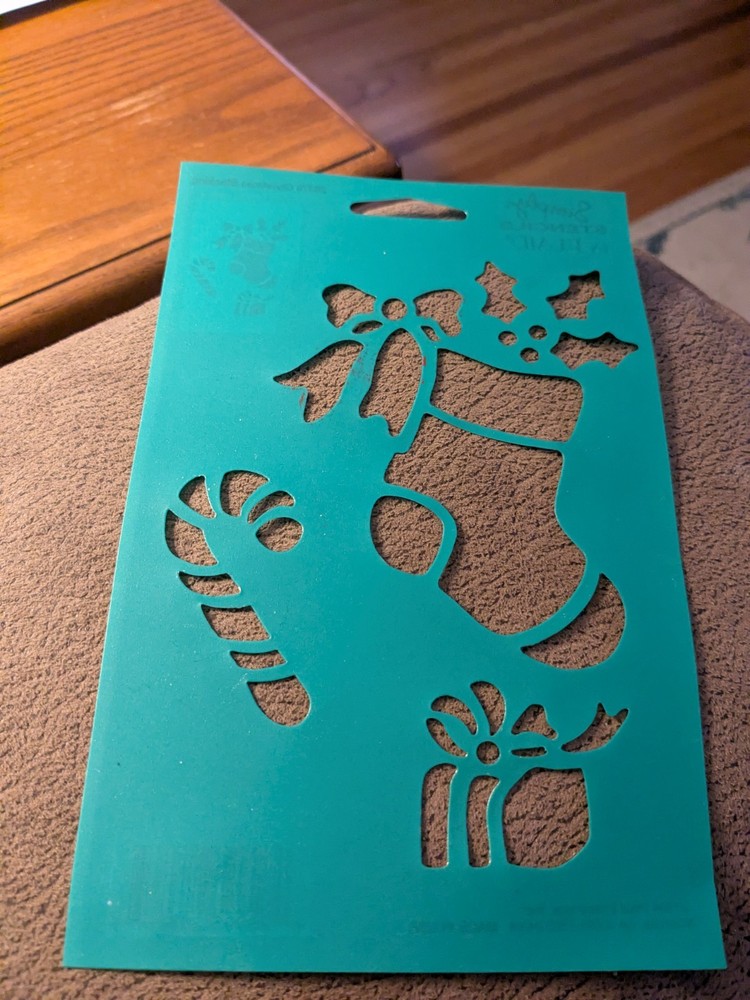Christmas Stencil, stocking, Bow,Present, Candy cane