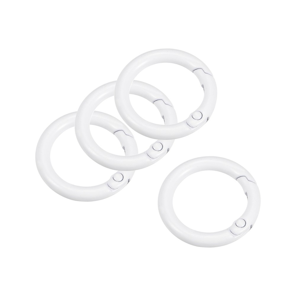 Round Spring O Rings 27mm/ 1.06" Trigger Buckle Snap for DIY White 4Pcs