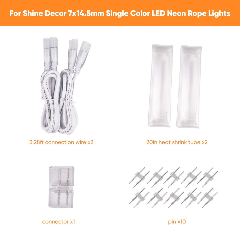 LUM Neon Rope Lights & Connector Pack Bundle for Stunning Decor