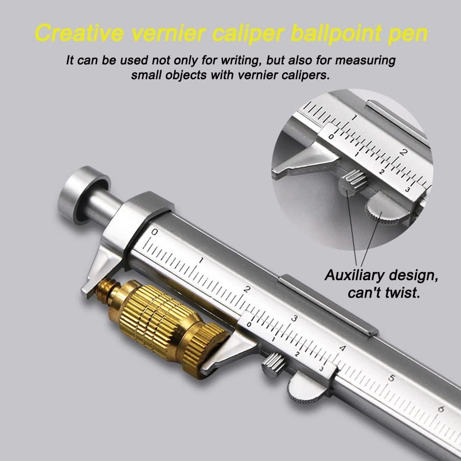 Dual Function Vernier Caliper & Ballpoint Pen - Perfect for Students and Pros