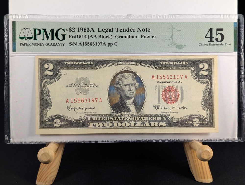 Series 1963A Red Ink $2 Banknote