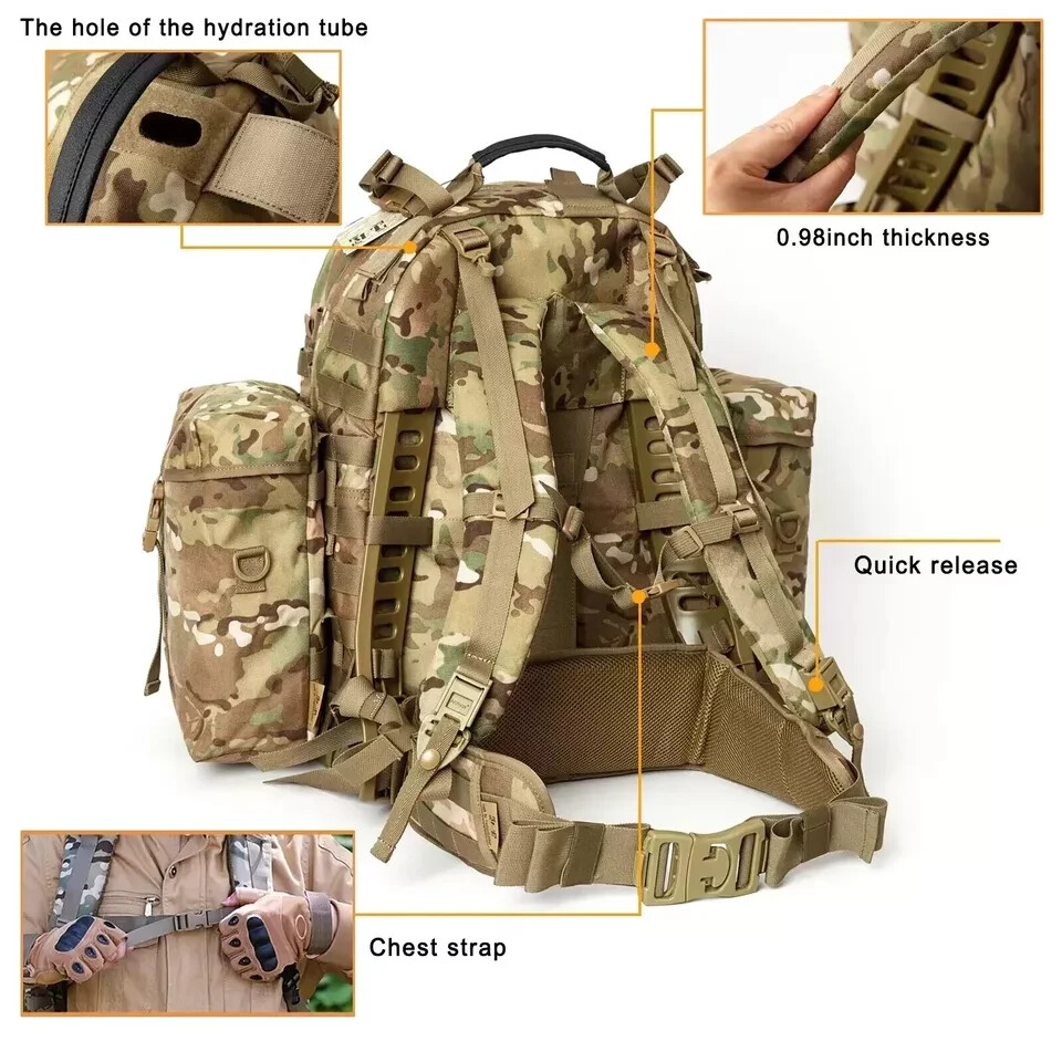 MT Military MOLLE II Medium Rucksack ABS Frame Detachable Side Pouches