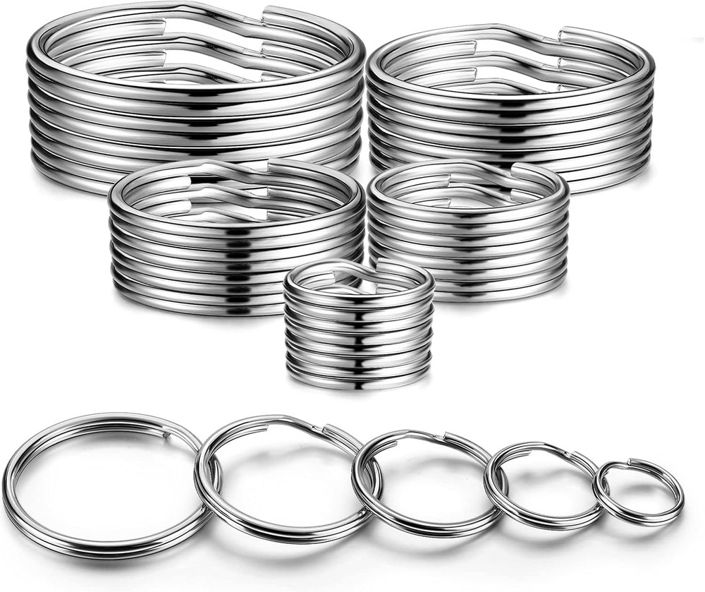 Key Rings Stainless Steel Assortment Heavy Duty Split Key Ring Loops in Small...