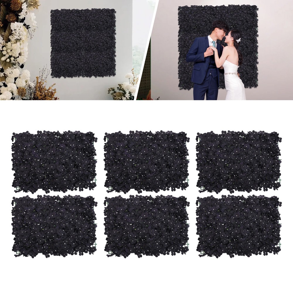 6*Artificial Flower Wall Panel Floral Wall Backdrop Wedding Venue Decor 23*15"