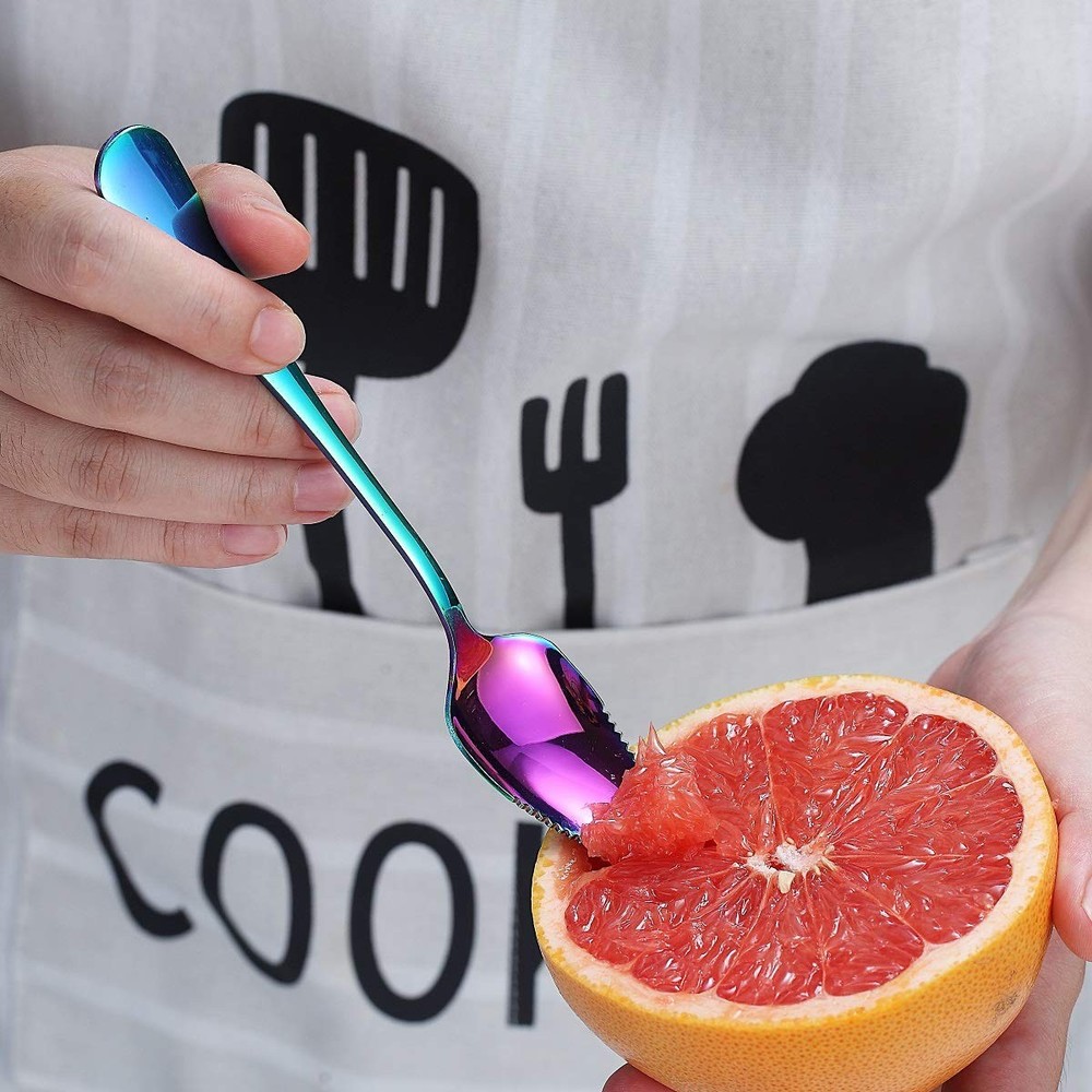 Rainbow Grapefruit Spoons 3 Pieces Set, 2 Stainless Steel Grapefruit Spoon An...