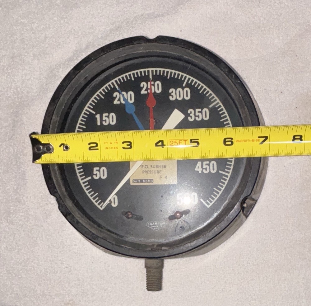 Large Champion FO Burner Pressure Gauge
