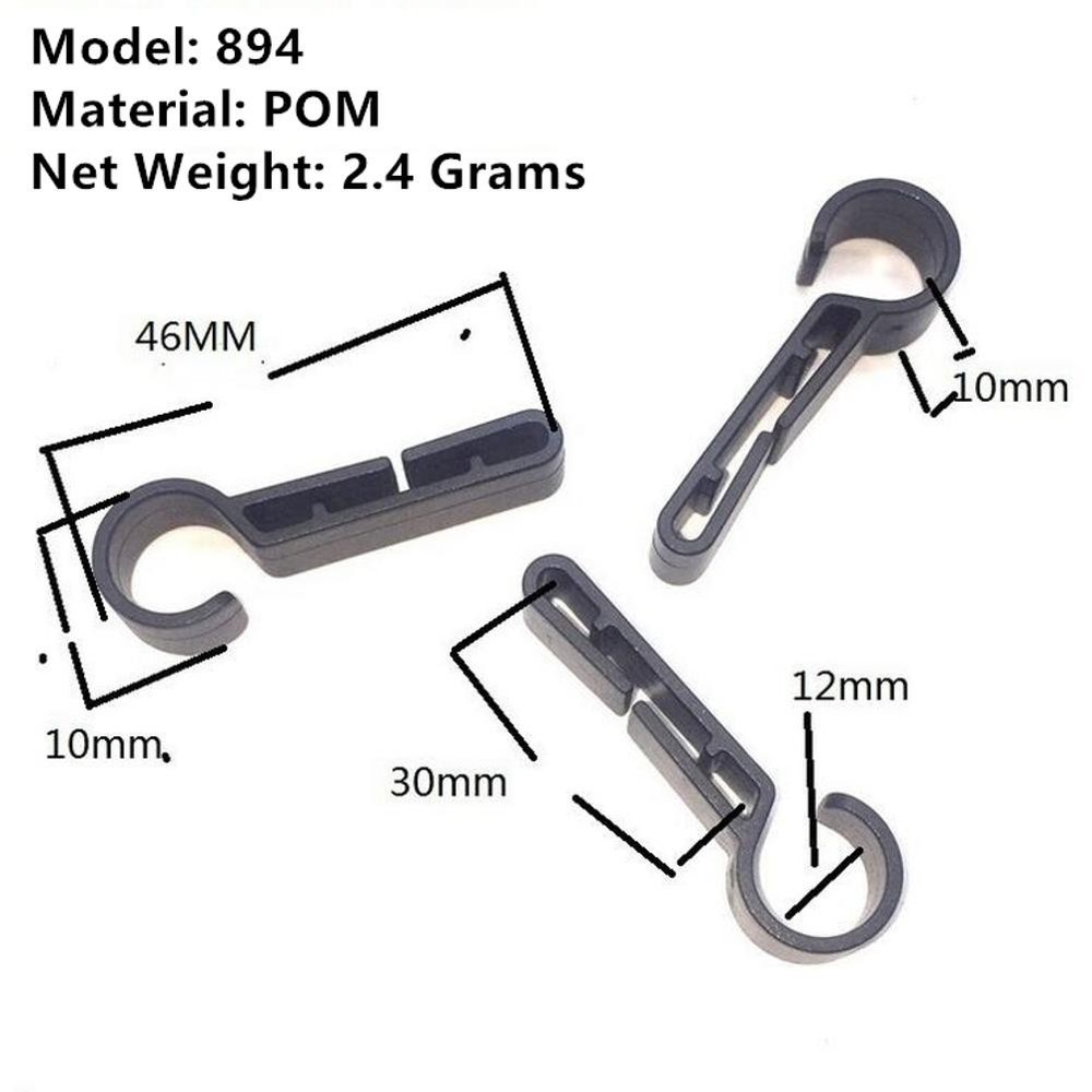 20Pack Headlamp Clips Attachment Head Light Clamps Black Hard Safety Cap Hook