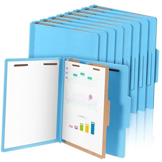 Pcs Classification Folders Letter Size, 1 Divider Pressboard File 24 Blue