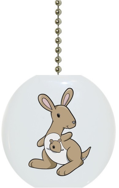 Cute Tan Kangaroo Solid CERAMIC Ceiling Fan Light Lamp Pull