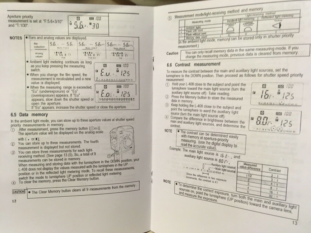 Sekonic Zoom Master L-408 Owner’s Operating Manual Instructions