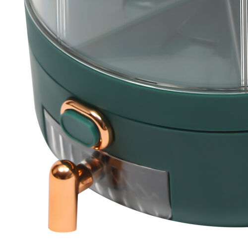 Rice Dispenser Dry Grain Food Storage Container Tank 6-Grid Rotating for Kitchen