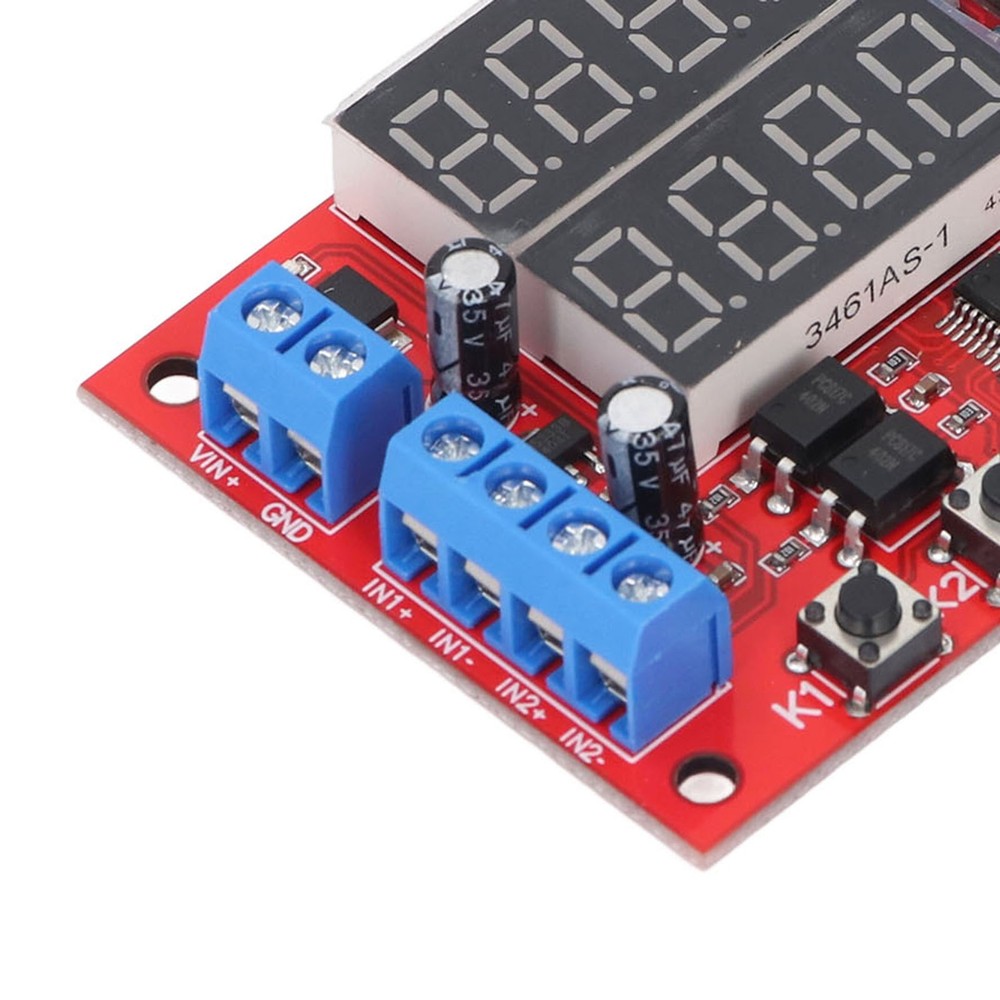 24V 2 Channel Relay Module LED Display Delay Self Locking Cycle Timer Module