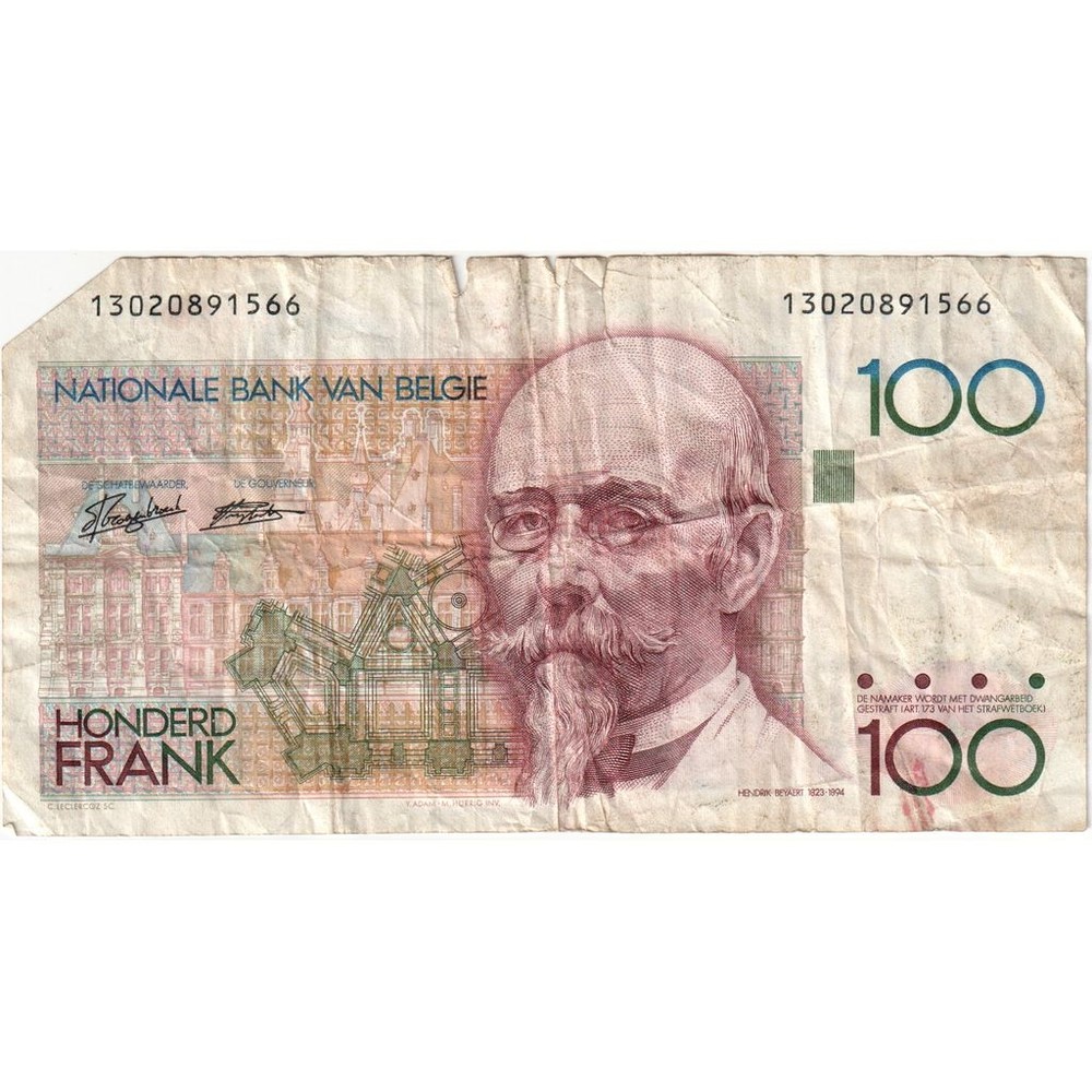 [#1233412] Belgium, 100 Francs, Undated (1982), VG