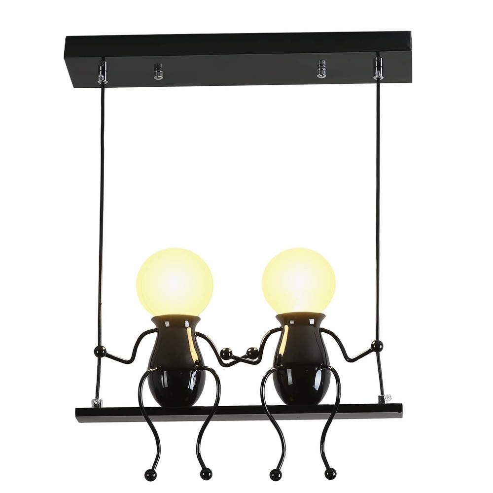 Creative LED Pendant Lighting Modern Double Little People Ceiling Pendant Lig...
