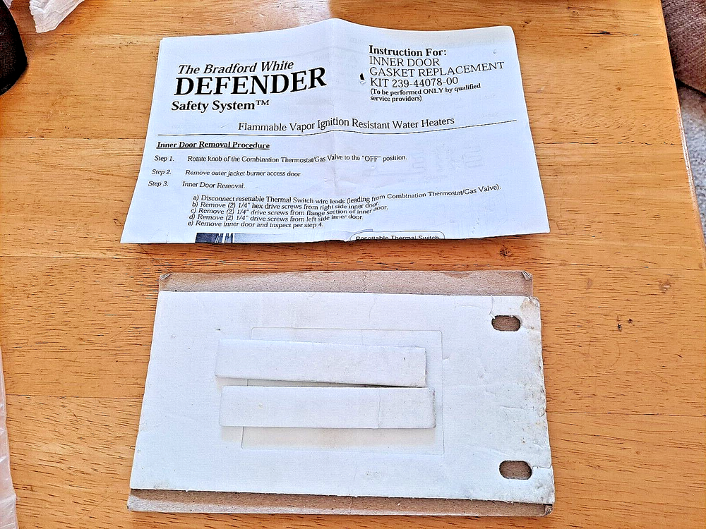 Bradford White Inner Door Gasket Replacement Kit 239-44078-00 NOS FREE SHIPPING