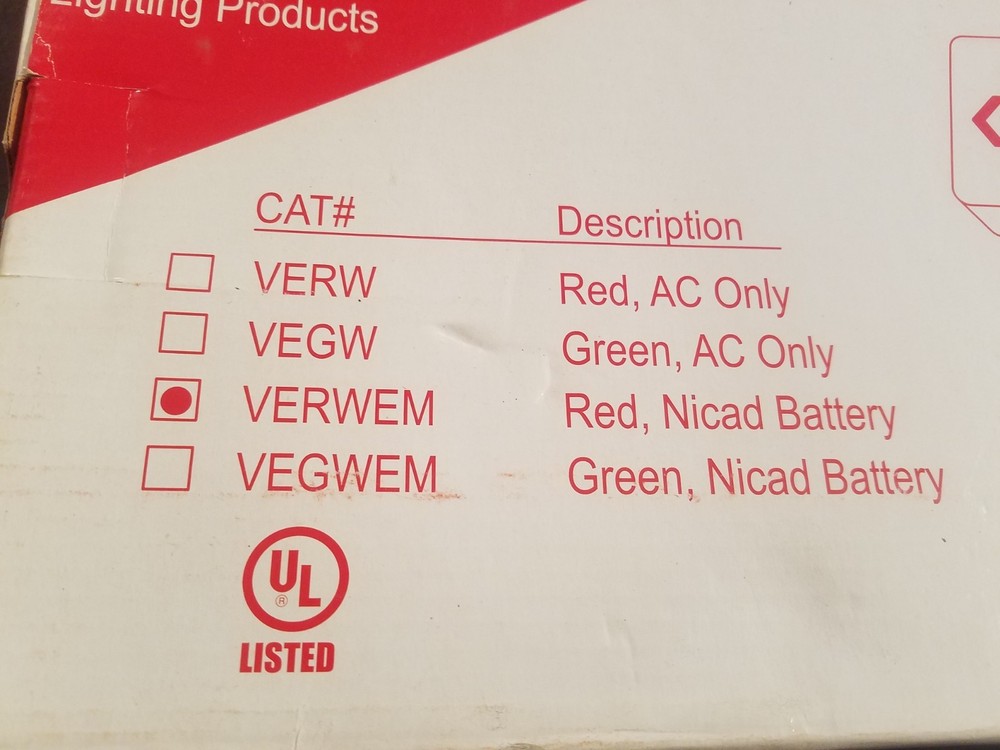 NEW IN BOX PHILIPS CHLORIDE VERWEM LED EXIT SIGN RED WHITE STENCIL BATTERY BACKU