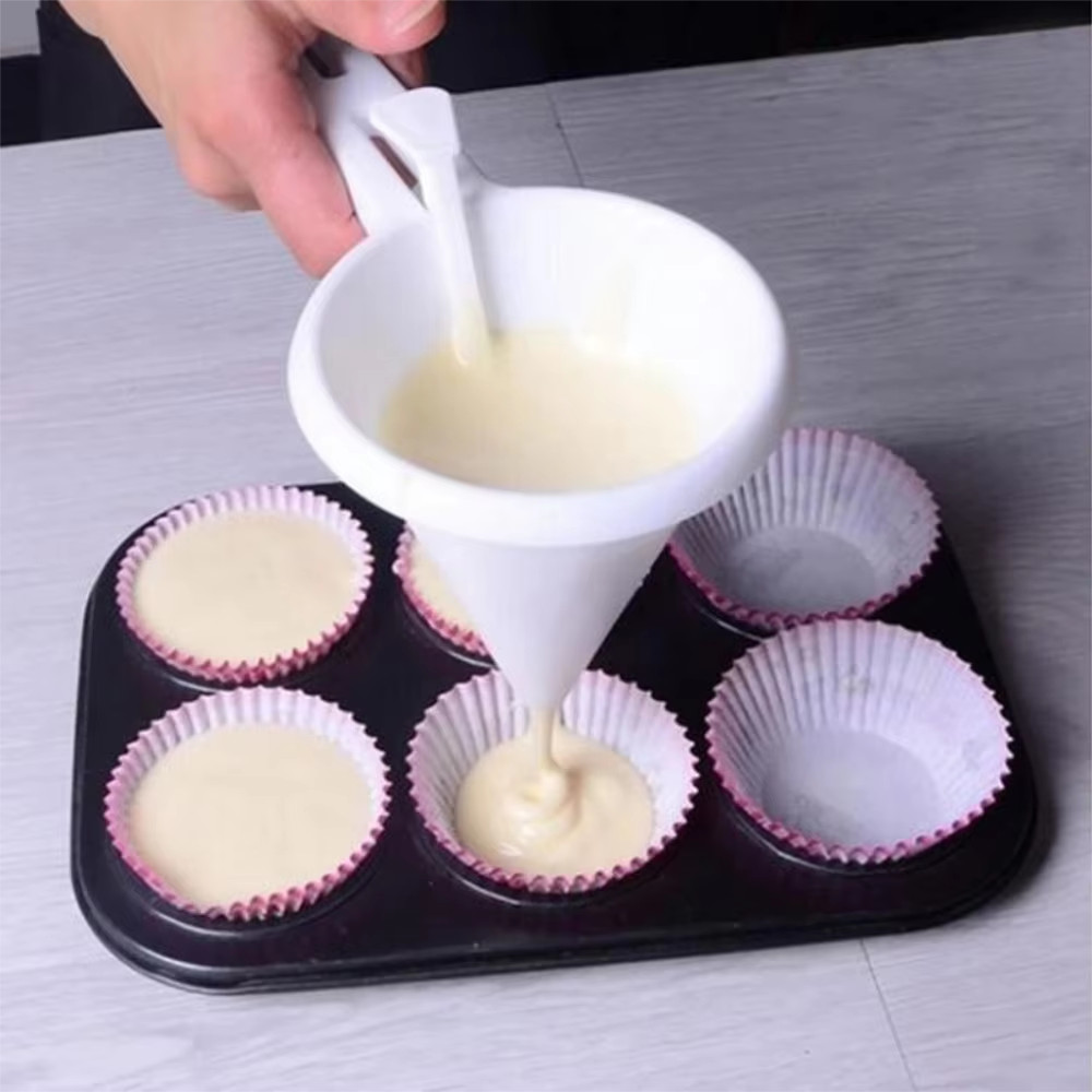 Handheld Batter Dispenser Adjustable Baking Funnel Pancake Cupcake Tool