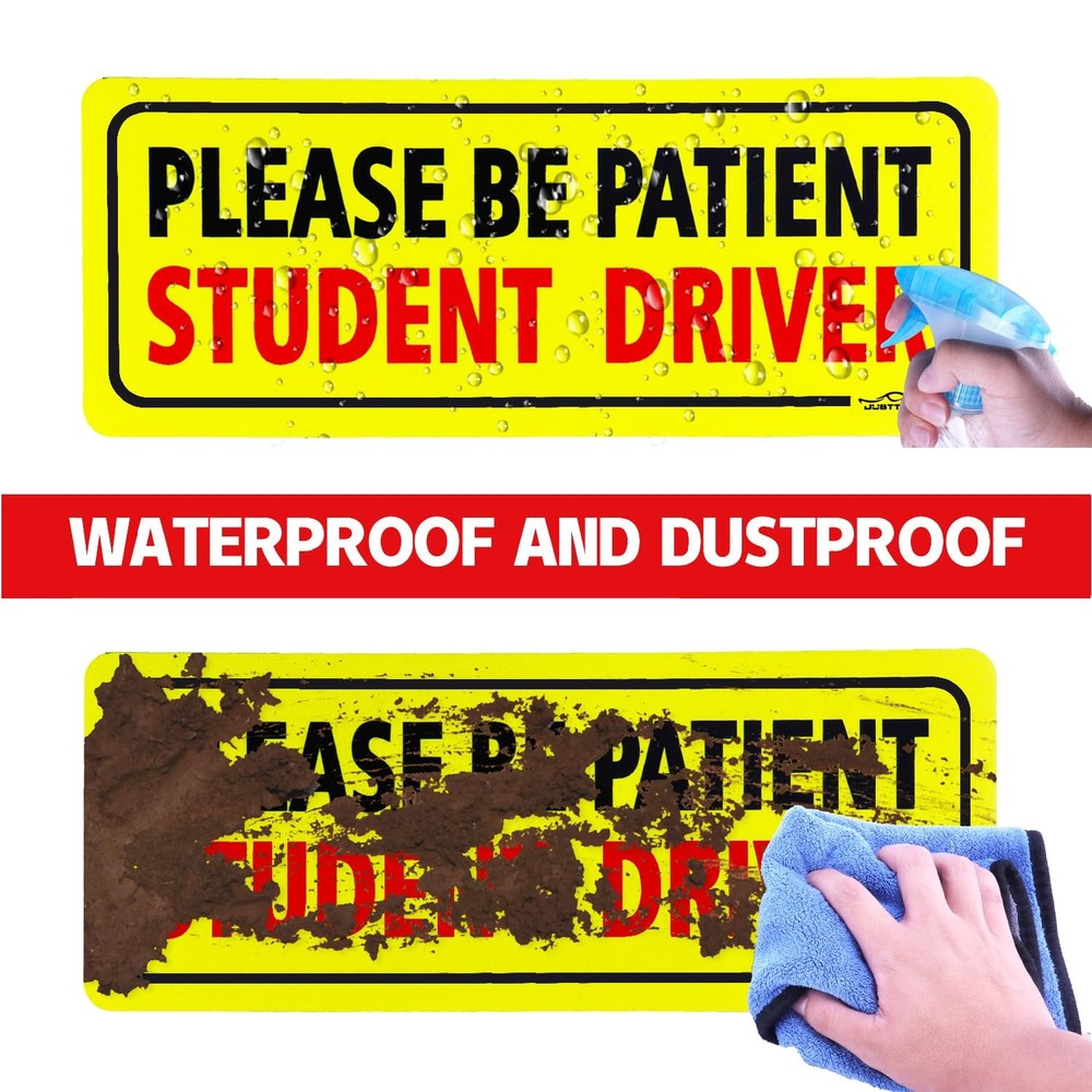 JUSTTOP 3pcs Student Driver Magnet for Car, Medium, Black&red