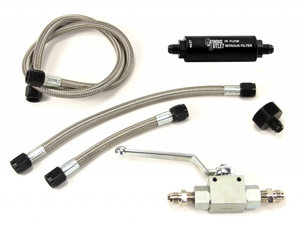 00-68010-4 Nitrous Outlet -4 AN Gravity Feed Transfer Kit System Bottle Refill