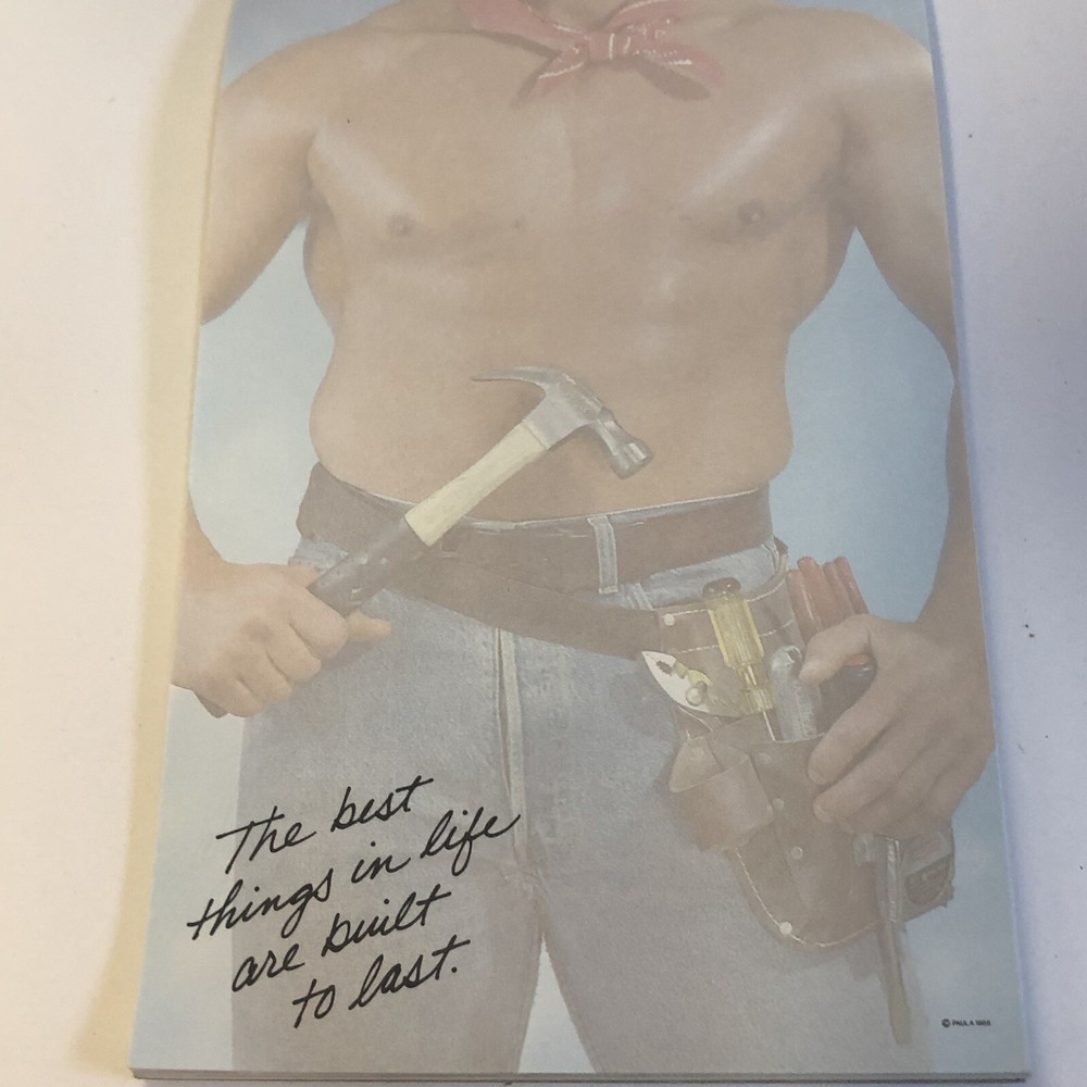 Vintage Funny Sexy Make Stripper Tablet Notepad - Six Pack Bow Tie