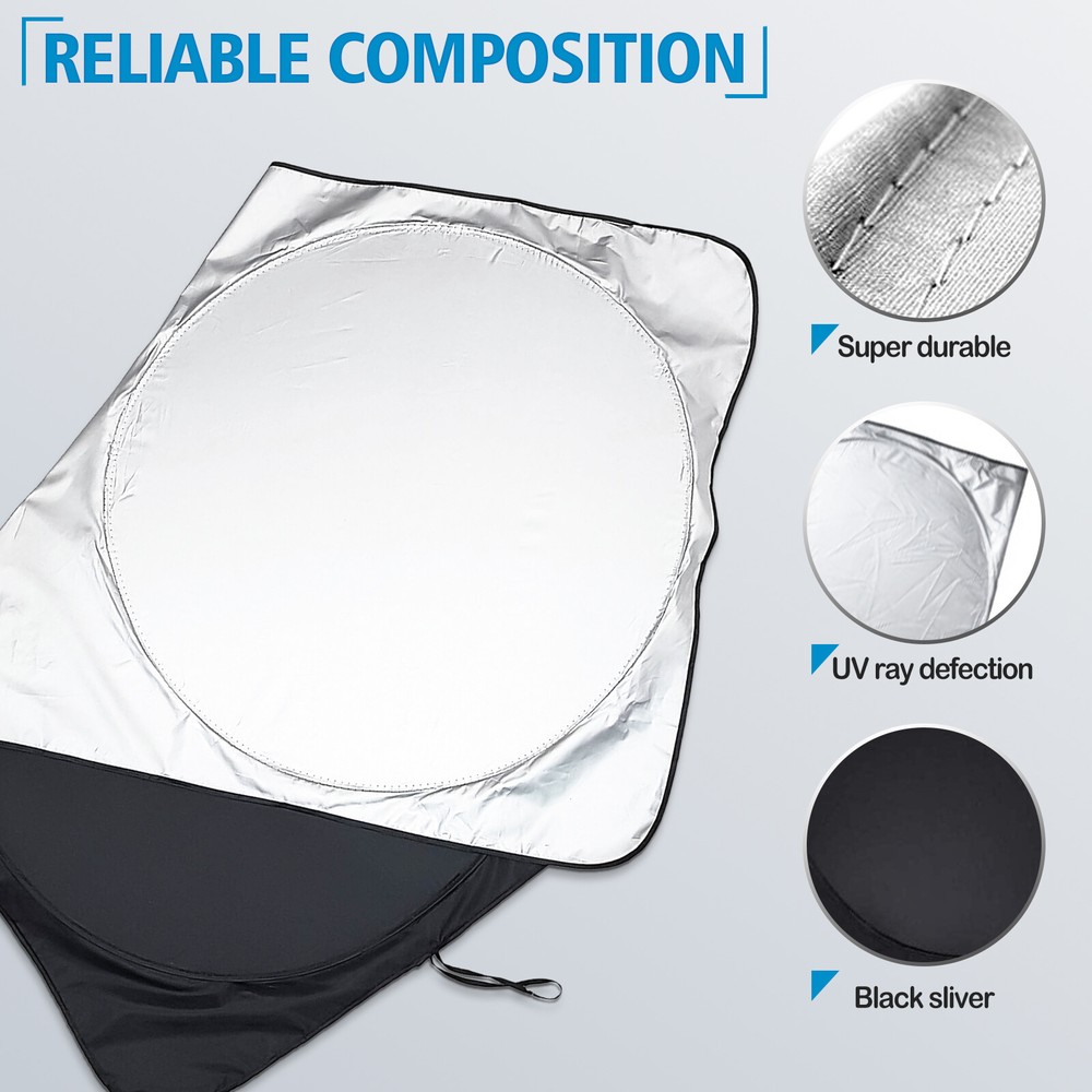 64*33.8"inch Windshield Sun Shade Front Window Screen Visor US Cover Protector