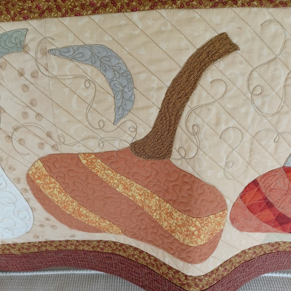Quilted Table Runner Or wall hanging. Hand Appliqued