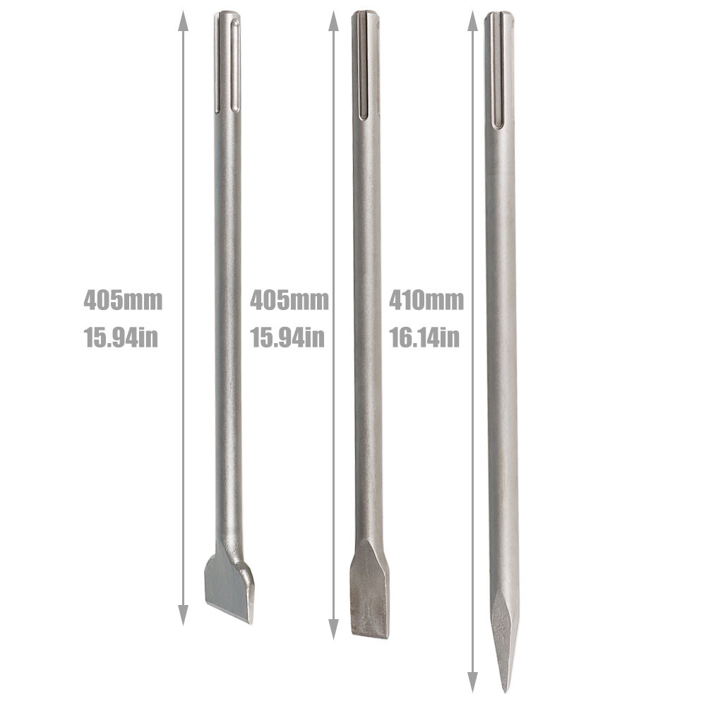 LABLT 3 Pack SDS 16" Max Chisel Rotary Hammer Drill Chisel Bits Set For Drilling