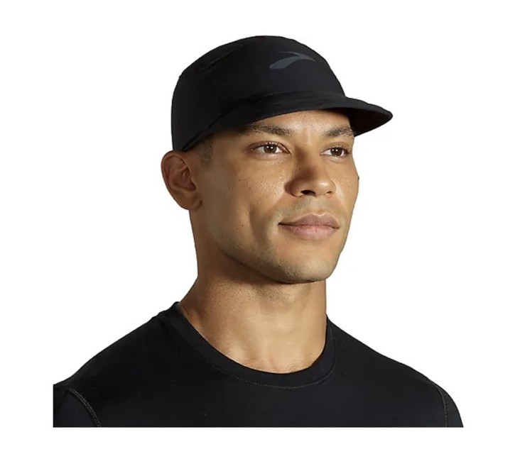 Brooks Running Lightweight Packable Hat Black Weather Resistant NWT